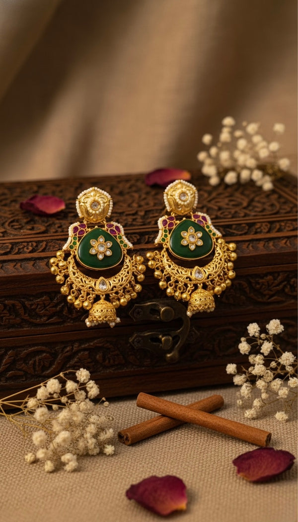 Kashvi Kashmiri Earrings (Green)