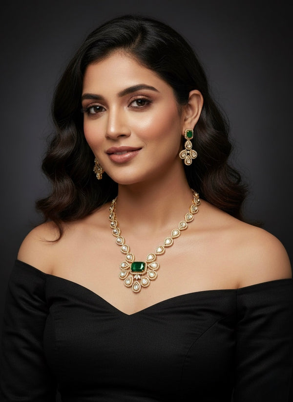 Vira Kundan Necklace (Green)