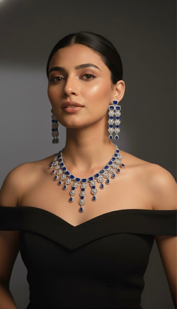 Empress Shine AD Necklace (Blue)