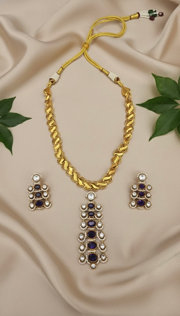 Noorvi AD Necklace (Purple)