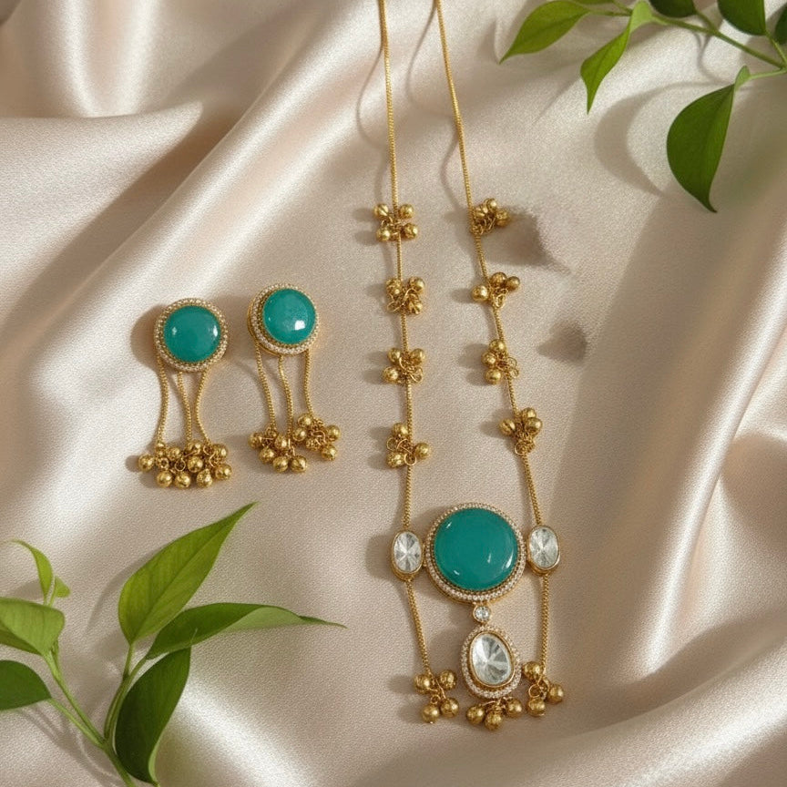 Noor Kashmiri Necklace (Mint Green)