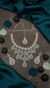 Royal Bloosom AD Necklace (Mint Green)