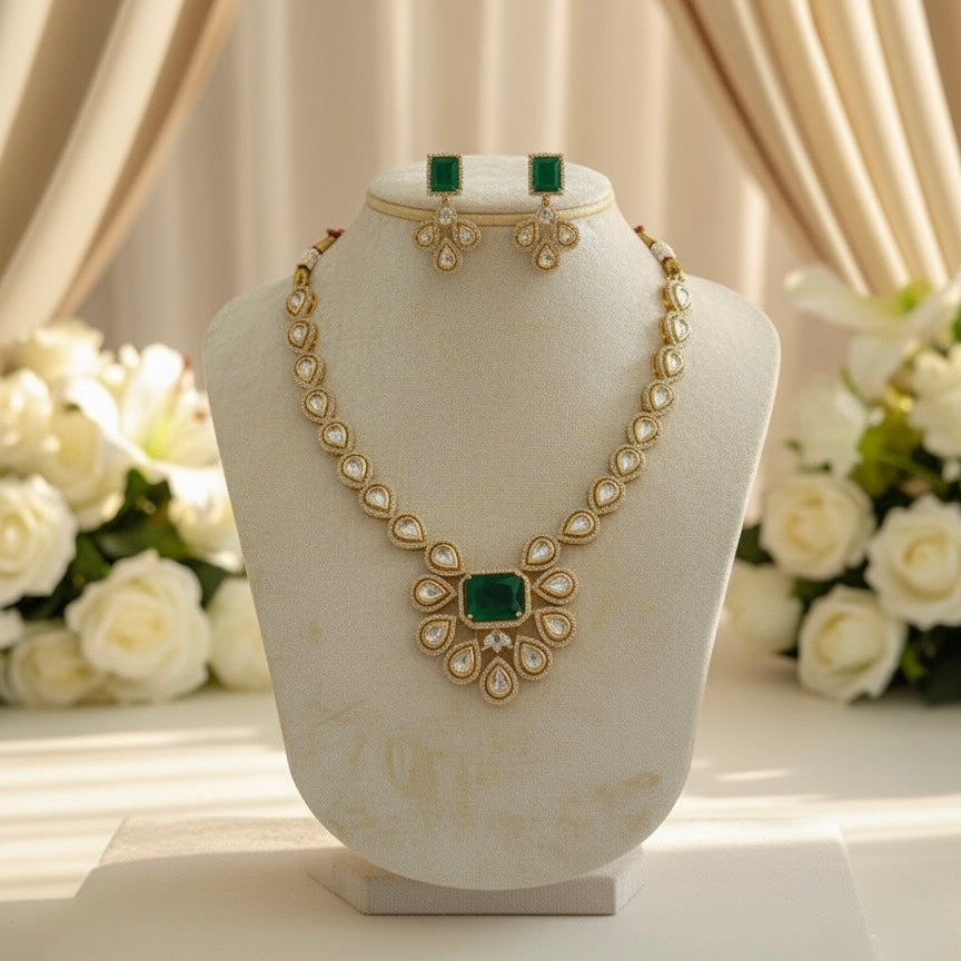 Vira Kundan Necklace (Green)