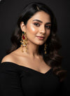 Maharani Kashmiri Earrings (Green and Wine)