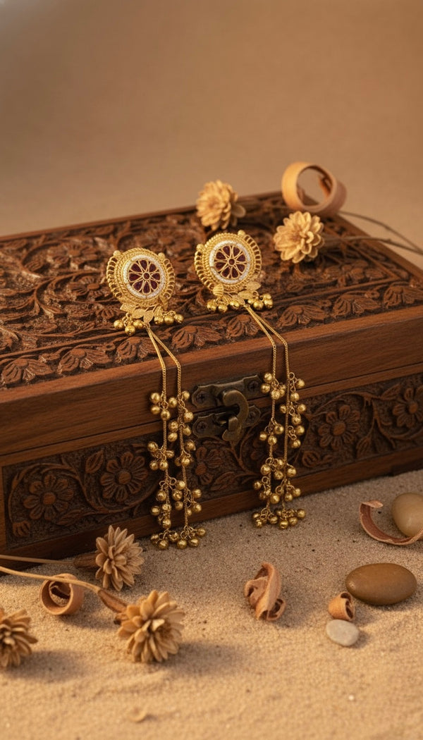 Noorani Kashmiri Earrings (Wine)