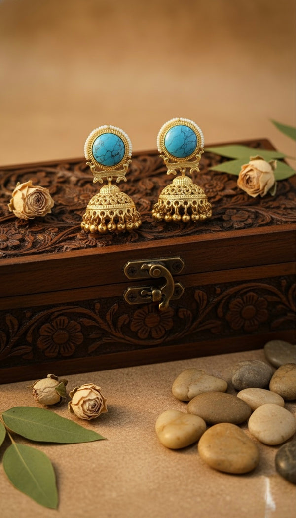Heritage Jhumkas (Blue)