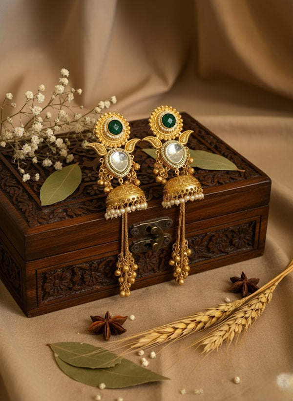 Kavya Kashmiri Earrings (Green)