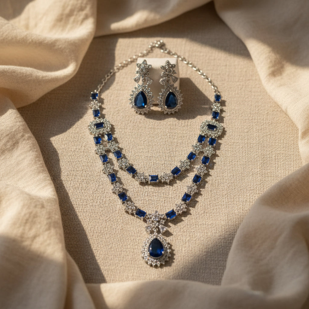 Regal Tier AD Necklace (Blue)