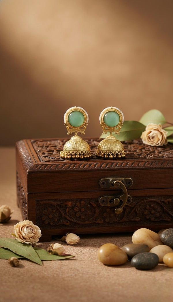 Heritage Jhumkas (Mint Green)