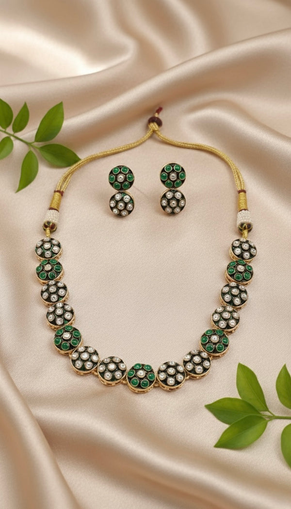 Meher Kundan Necklace (Green)