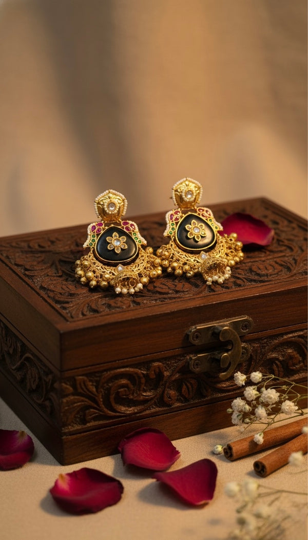 Kashvi Kashmiri Earrings (Black)