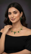 Zarina Polki Necklace (Green)