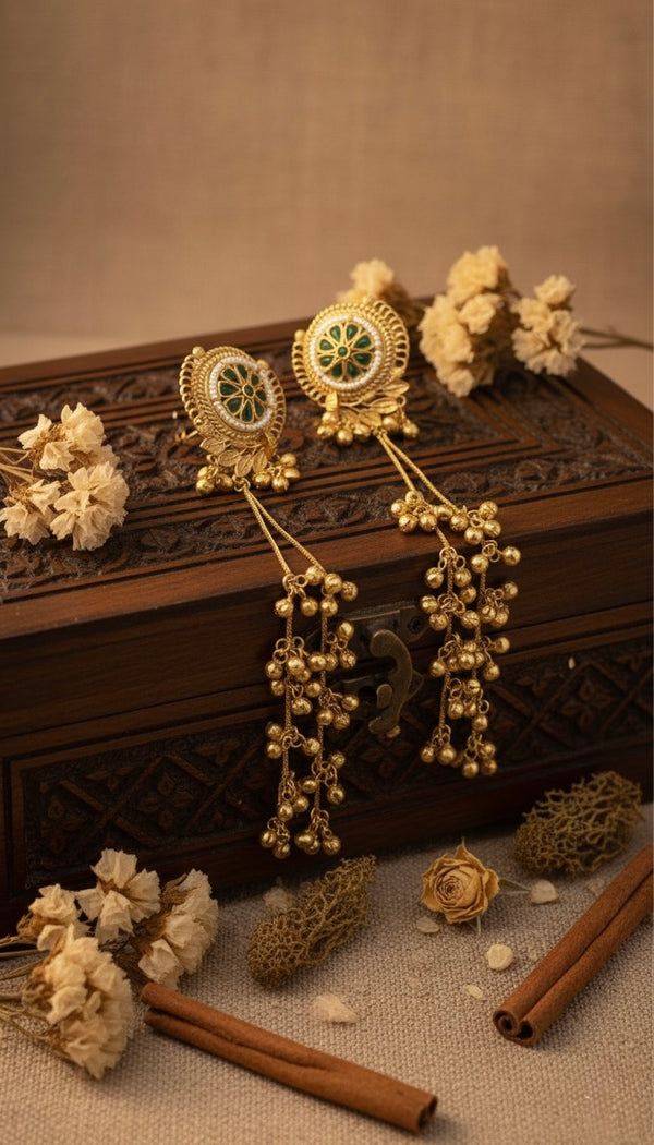 Noorani Kashmiri Earrings (Green)