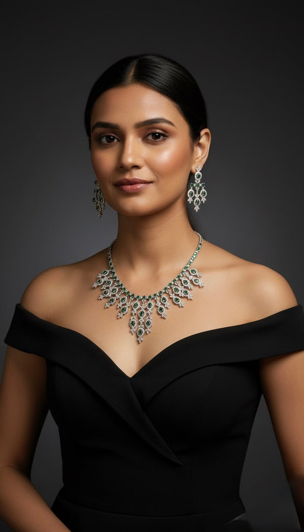 Imperial Bloom Ad Necklace (Green)