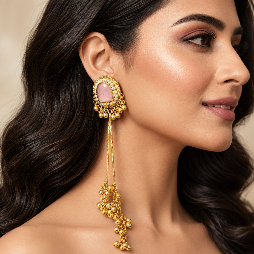 Suhana Kashmiri Earrings (Pink)