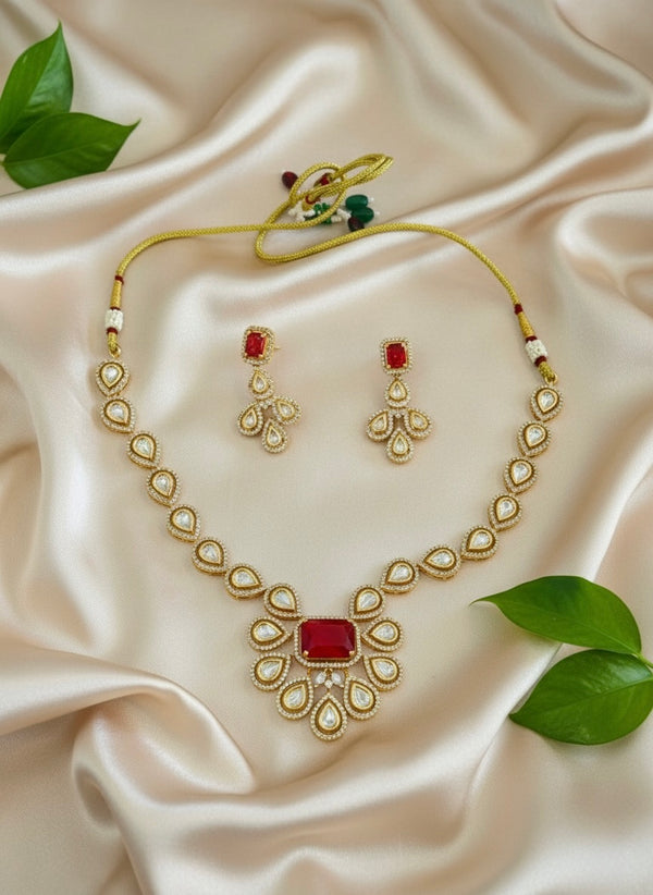 Vira Kundan Necklace (Red)