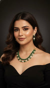 Vamika Layered Kundan Necklace (Green)