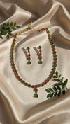 Radiant Line AD Necklace (Green and Pink)