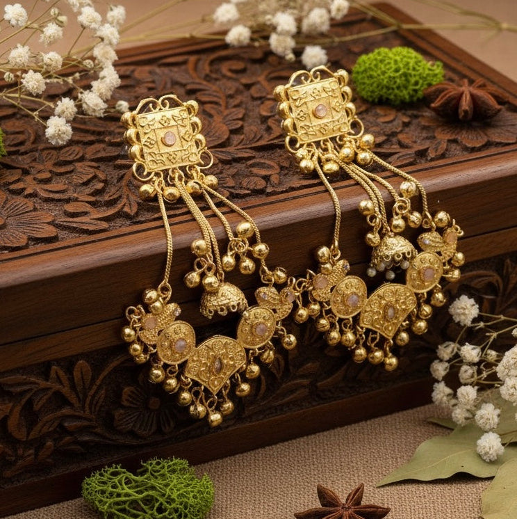 Shahi Kashmiri Earrings (light- Pink)