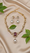 Aarvi Kundan Necklace (Wine)