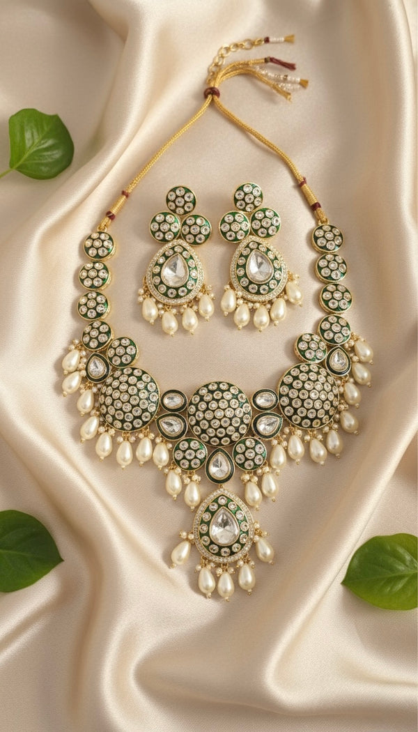 Ruhani Bridal Kundan Necklace (White)