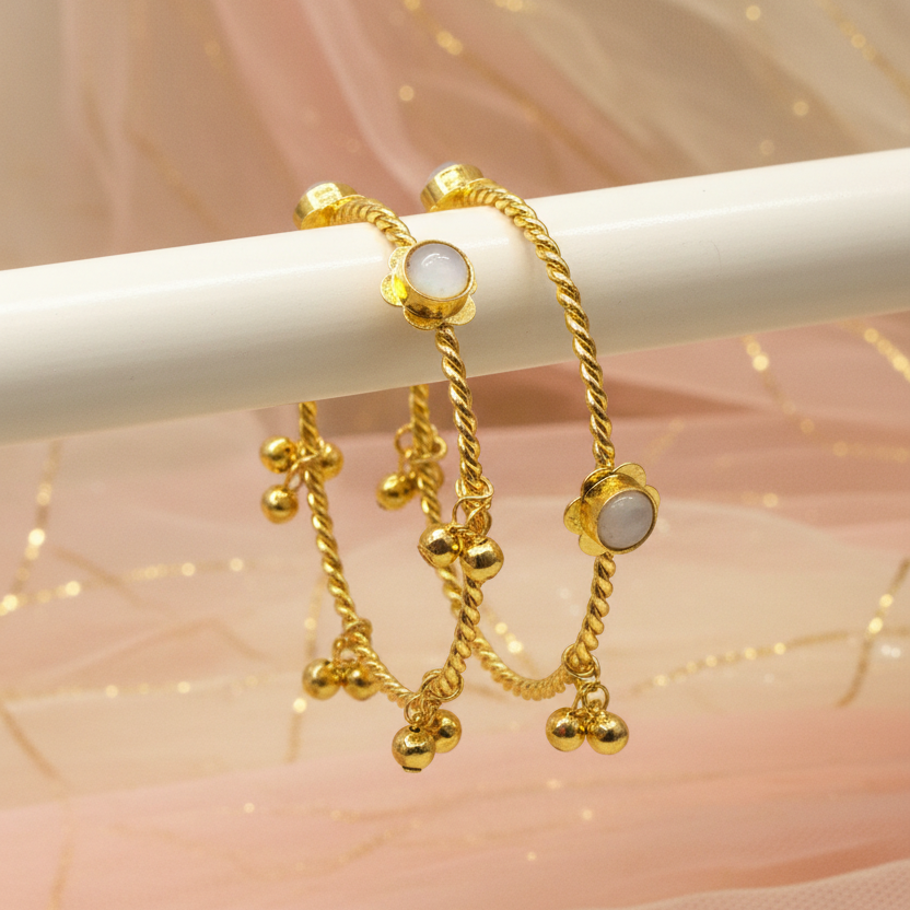 Kashmiri Adjustable Bangles Set of 2 (White)