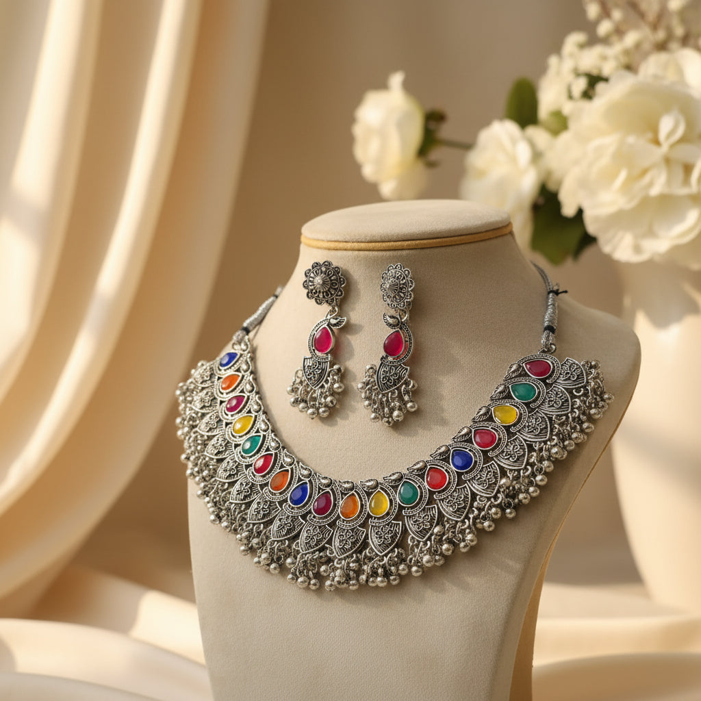 Raahi Oxidize Necklace