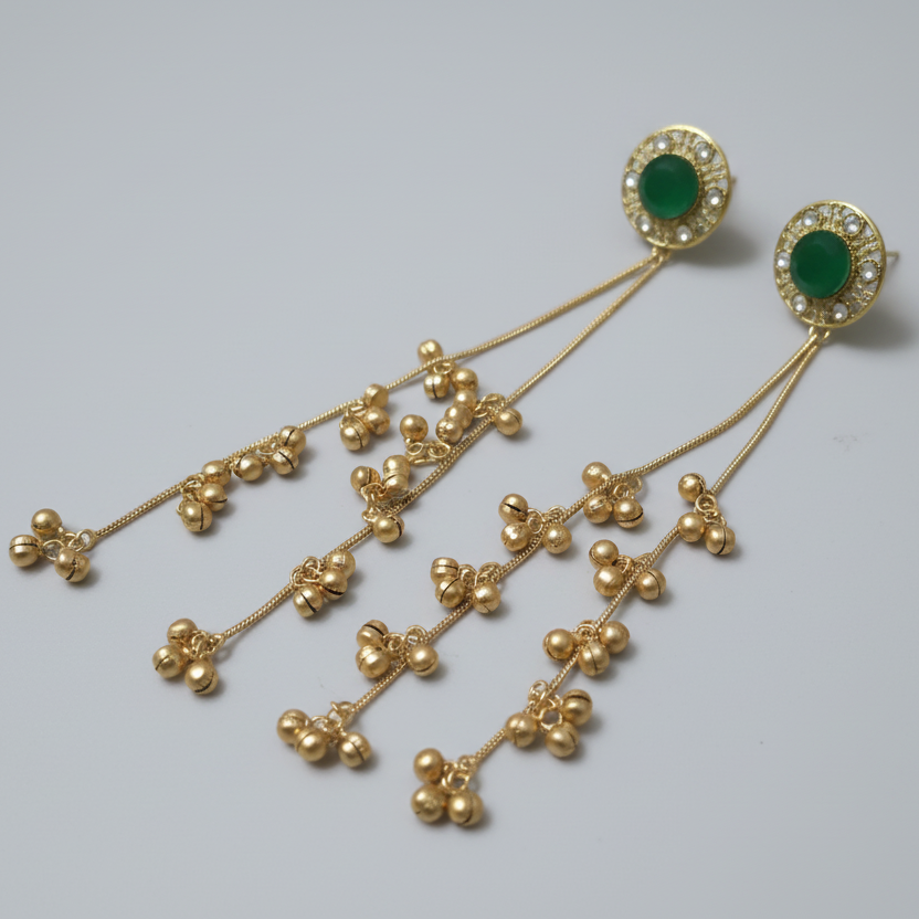 Aabha Kashmiri Earrings (Green)