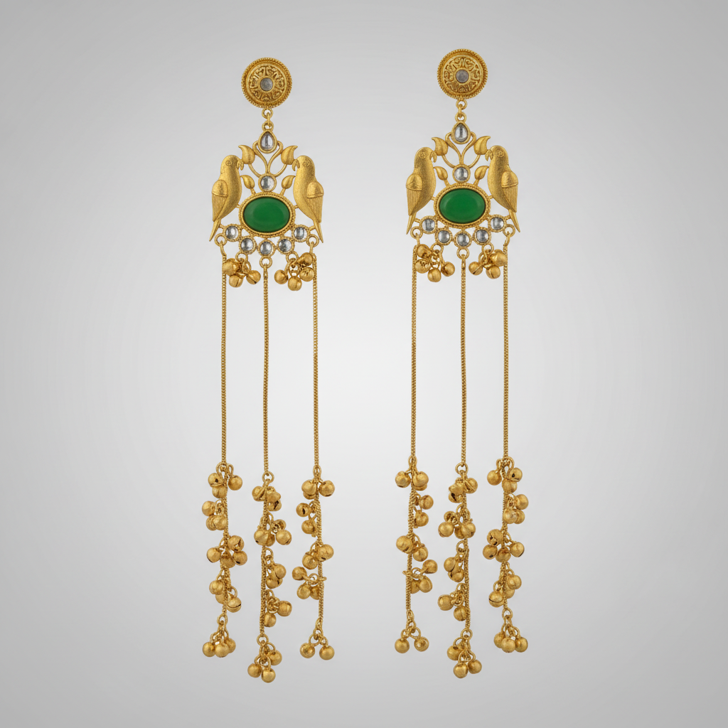 Mayura Kashmiri Earrings (Green)