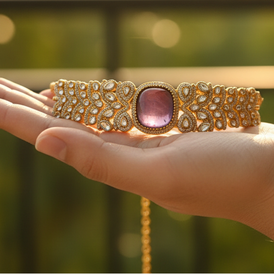 Maira Chokar Necklace (Purple)