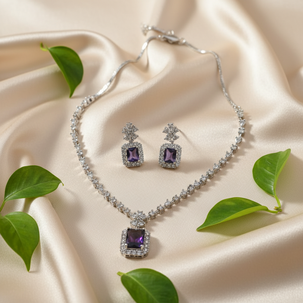 Evara AD Necklace (Purple)