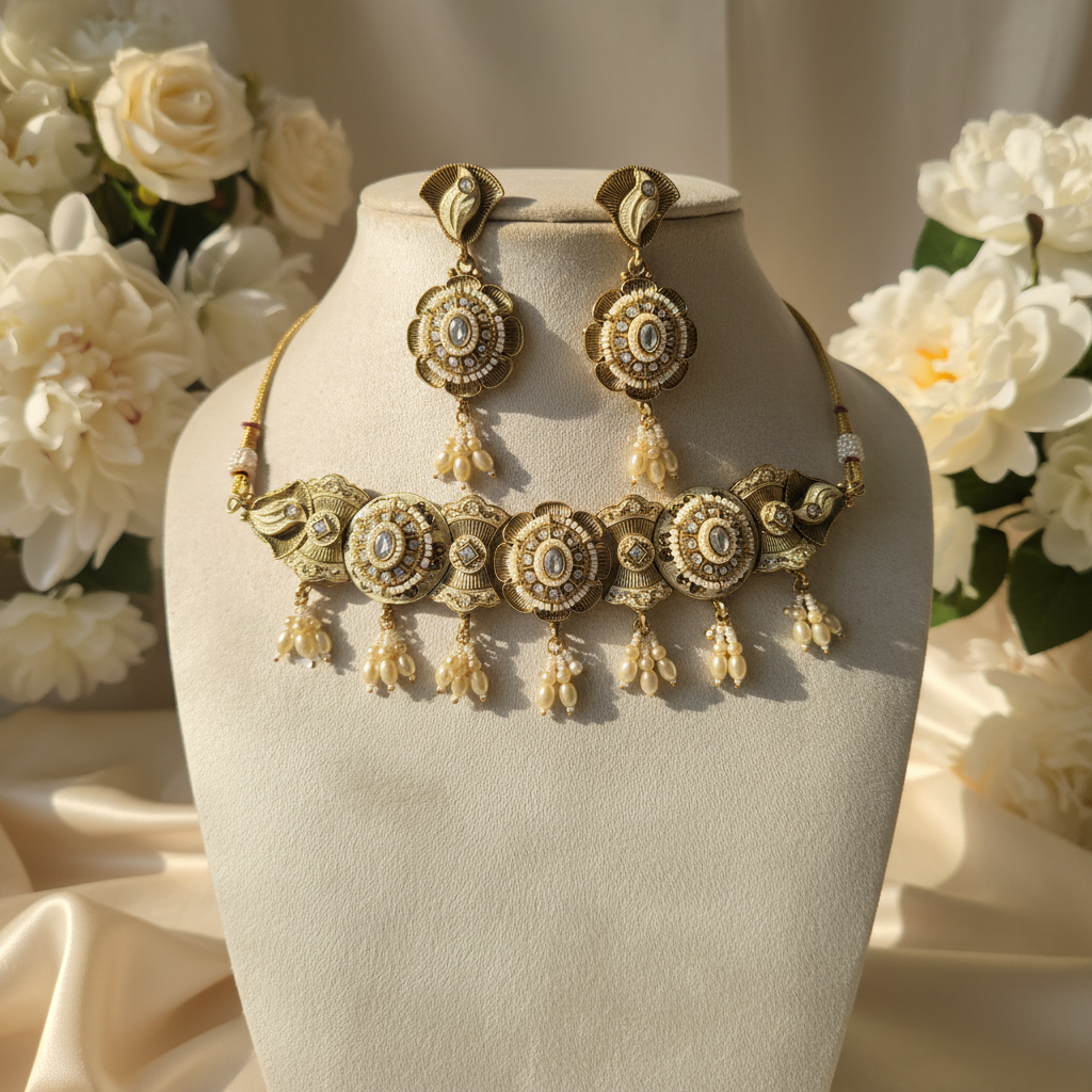 Samira Chokar Necklace (White)