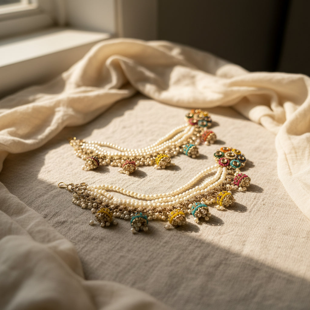 Ishitya Multi colour Chain Earrings