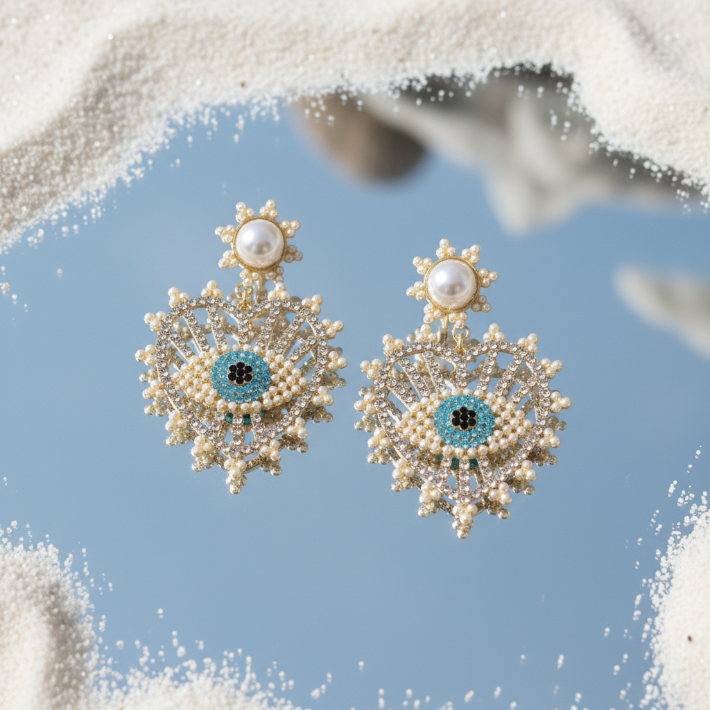 Snow eye Pearl Earrings