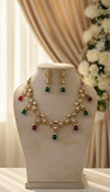 Noorika Kundan Set (Wine and Green)