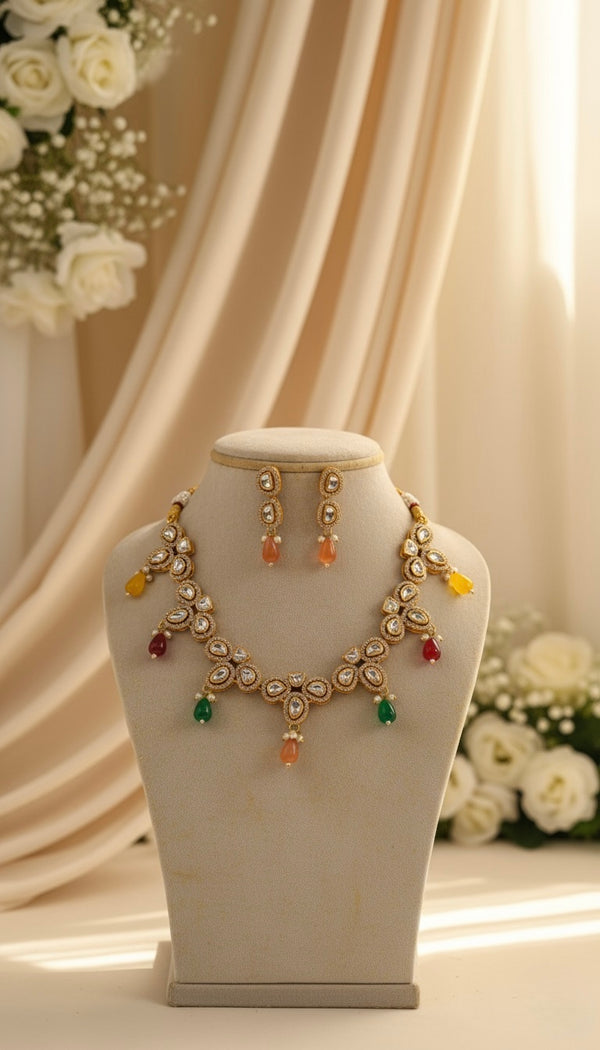 Noorika Kundan Set (Multi-colour)
