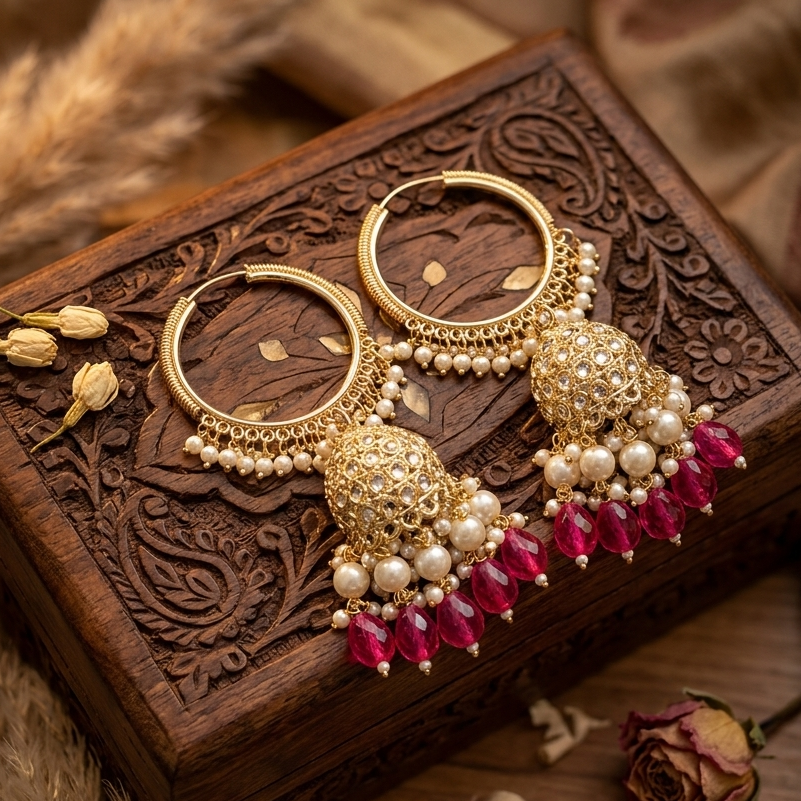 Rooh Chandbali (Rani Pink)