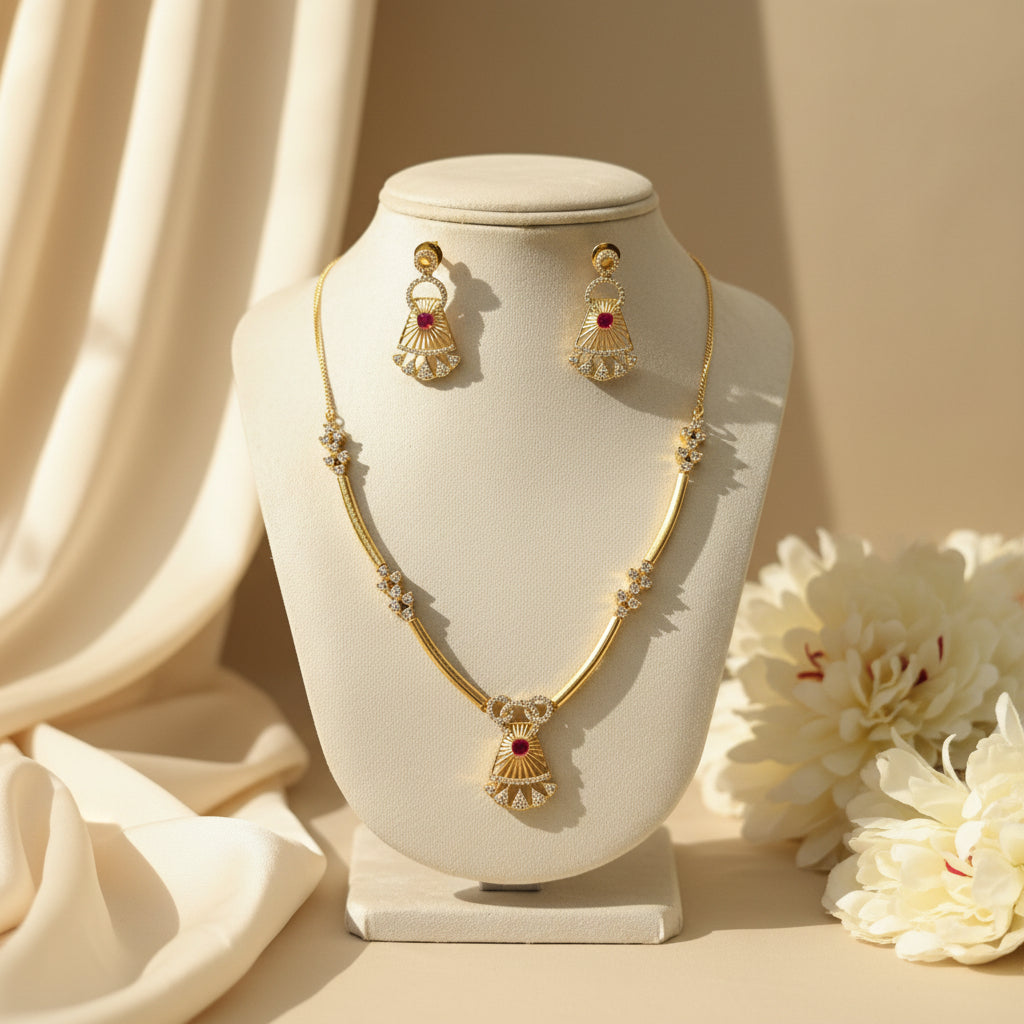 Sayani Necklace Set (Pink)