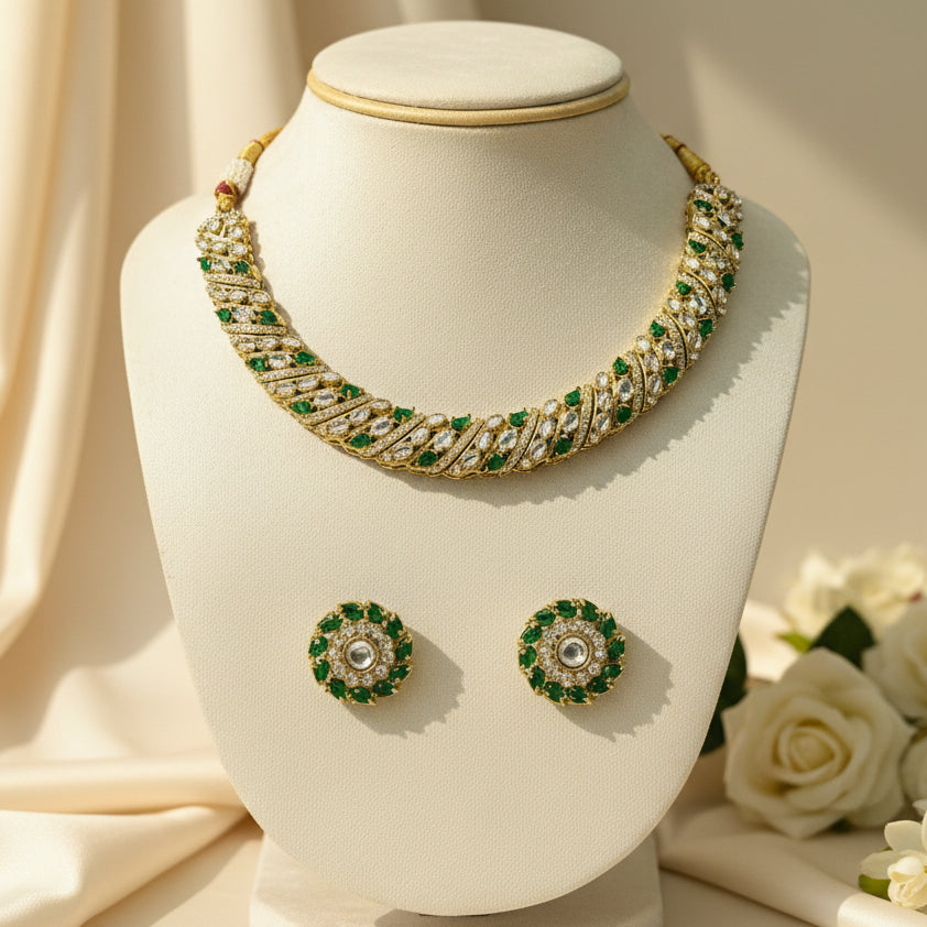 Nida Necklace Set (Green)