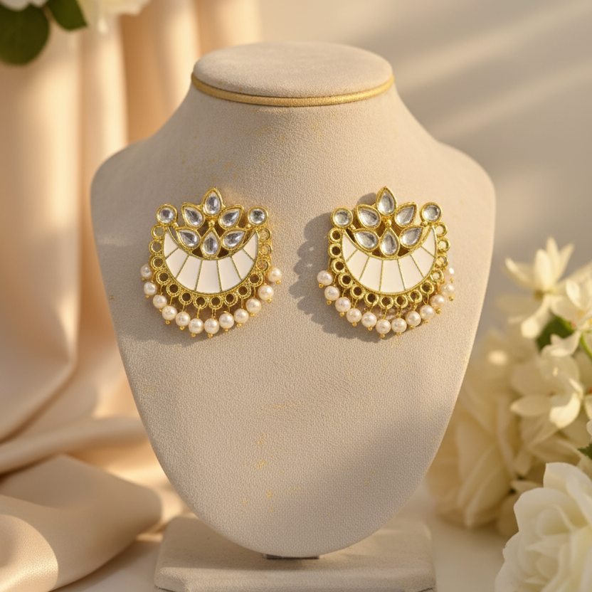 Chaand Earrings (White)