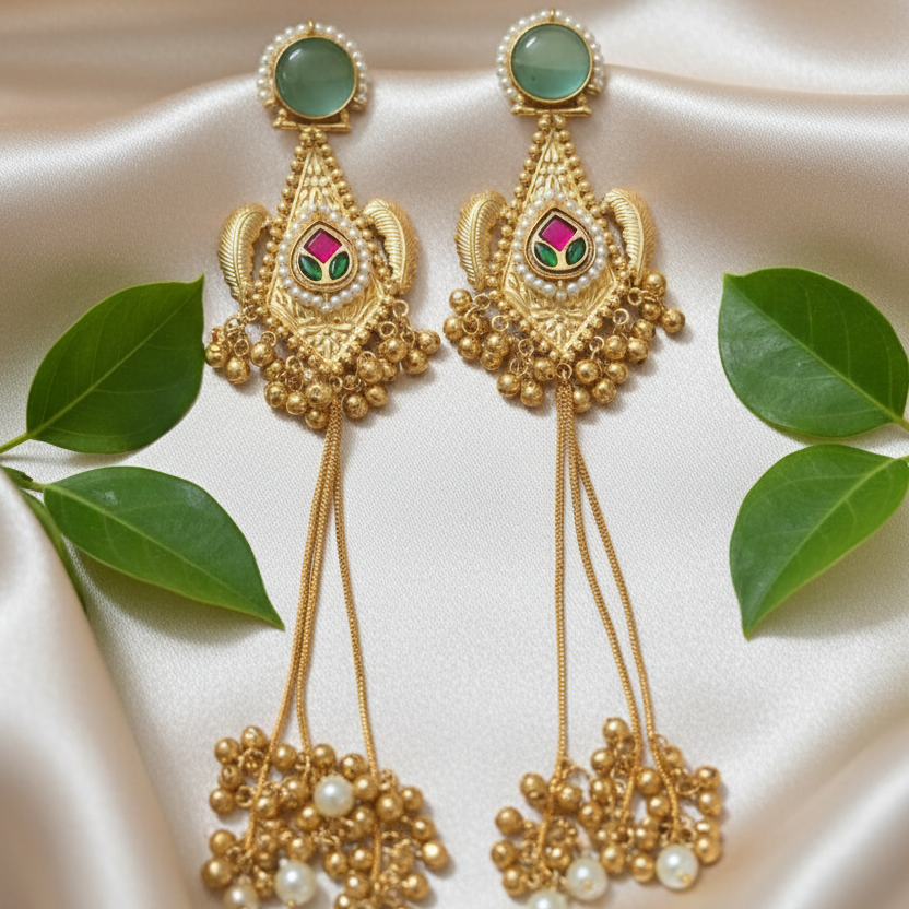Samira Kashmiri Earrings (Mint Green)