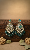 Ziya Kundan Earrings (Blue)