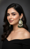 Noori Kundan Earrings (Green)