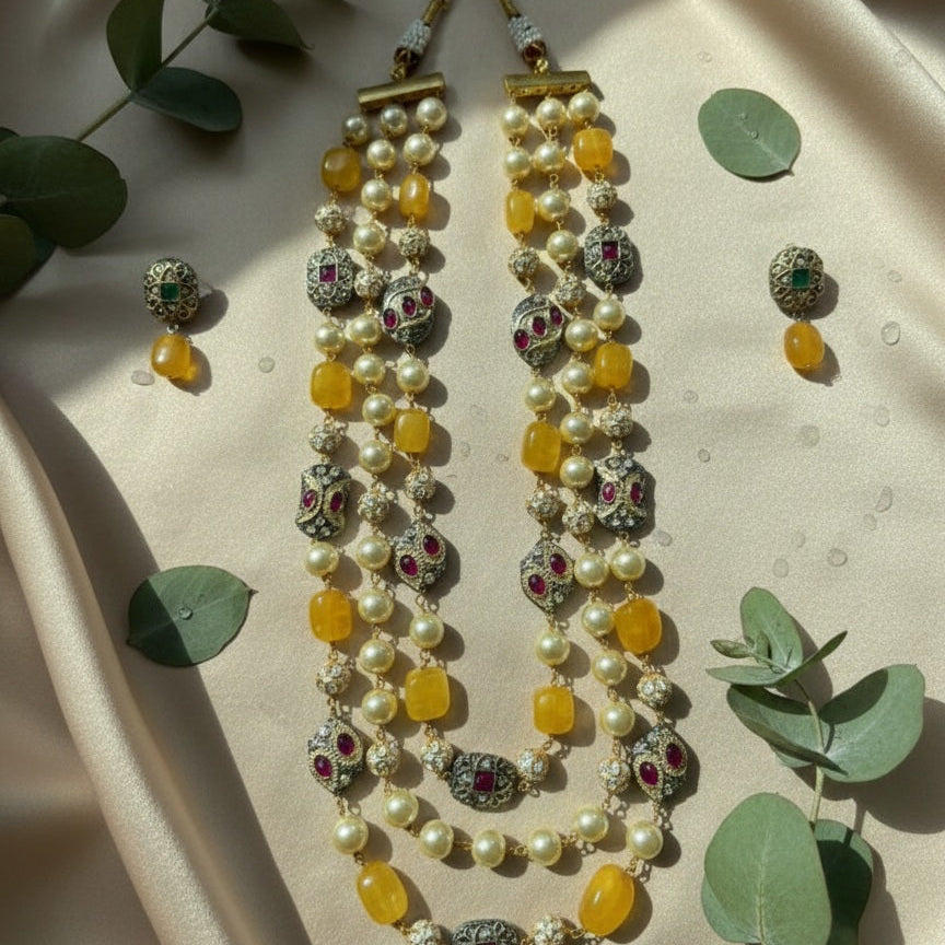 3 Tier Maharani Mala(Yellow)