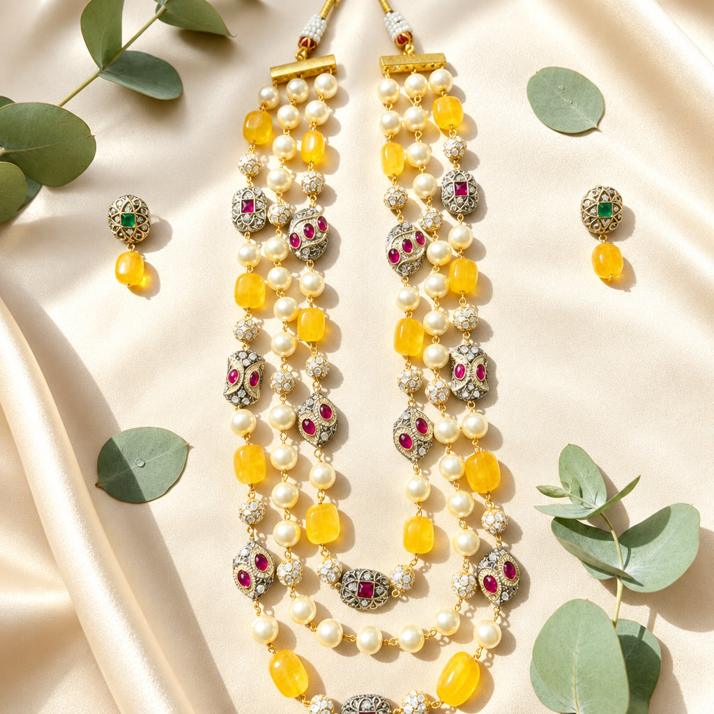 3 Tier Maharani Mala(Yellow)