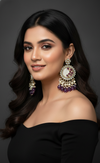 Kavya Kundan Earrings (Purple)