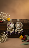 Kavya Kundan Earrings (Purple)