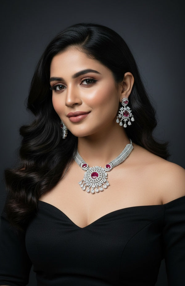 Nova Grace AD Necklace (Pink)