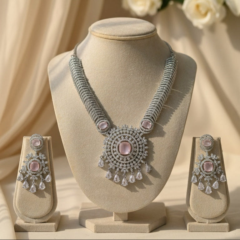 Nova Grace AD Necklace (Light-Pink)