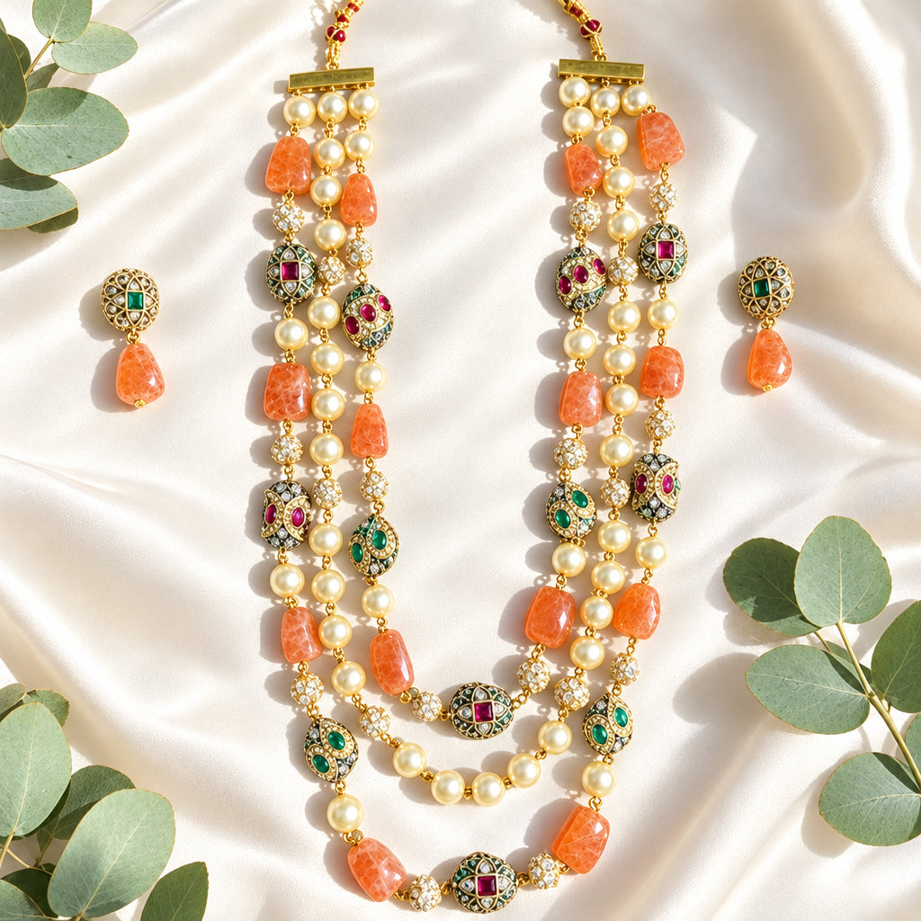 3 Tier Maharani Mala (Orange)